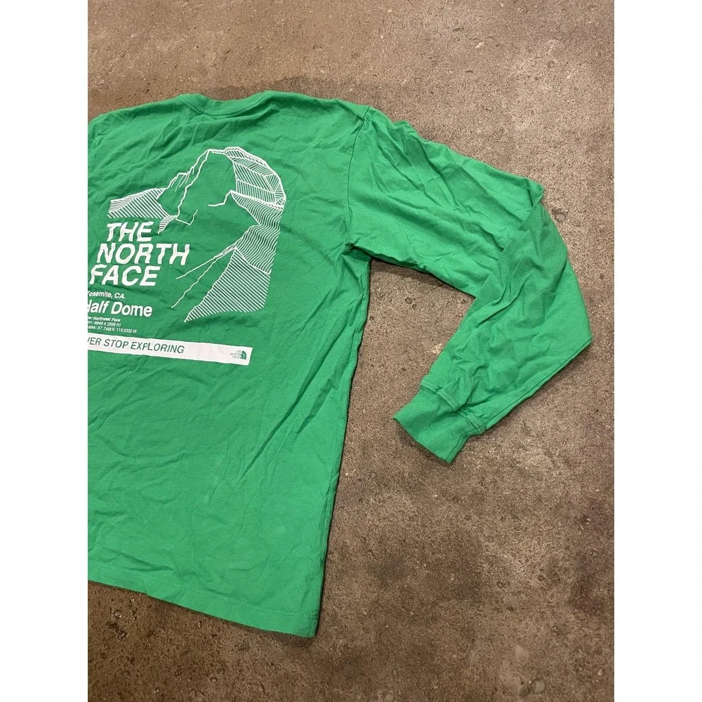 The North Face Long Sleeve Shirt Mens Medium Green‎ Yosemite Half Dome Graphic